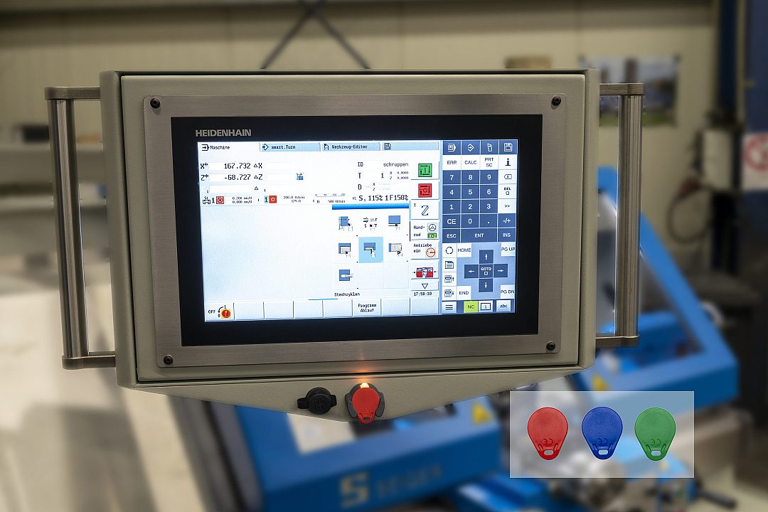   Heidenhain 620 manual control with 3 optional expansion stages. Robust industry-standard touchscreen